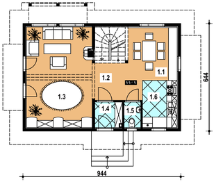 Parter projektu - L-60 Dom letnia szkieletowy