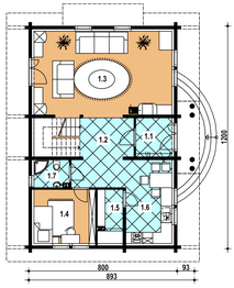 Parter projektu - L-72 Dom wiosenna - szkieletowy