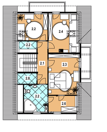 Poddasze projektu - L-72 Dom wiosenna z bali