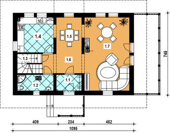 Parter projektu - L-75 Dom willowa murowany