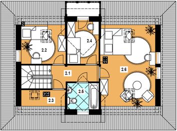 Poddasze projektu - L-75 Dom willowa murowany