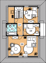 Poddasze projektu - L-75 Dom willowa z bali