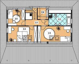 Poddasze projektu - L-80 Dom jarzębinowa szkieletowy
