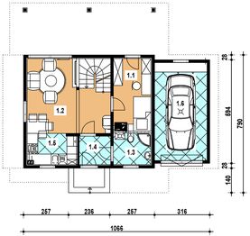 Parter projektu - L-83 Dom bielska z bali