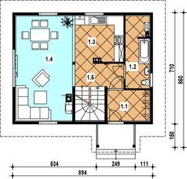 Parter projektu - L-82 Dom pszczyńska z bali