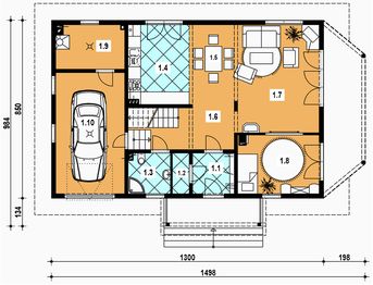 Parter projektu - L-89 Dom konwaliowa - z bali