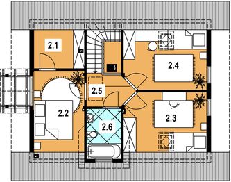 Poddasze projektu - L-92 Dom jaskółcza z bali