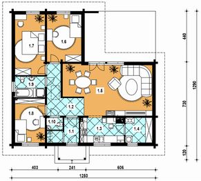 Parter projektu - A-106 Dom browarna szkieletowy