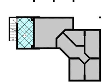 Projekt domu A-113 Dom olchowa - z bali - rzut piwnicy, dom liczy 4 pokoje, 2 łazienki i wc
