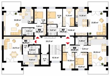 Piętro 1 projektu - Akant 2