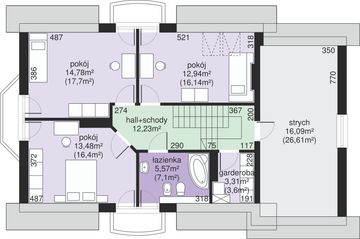Poddasze projektu - Dom przy Modrzewiowej 12