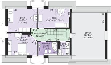 Poddasze projektu - Dom przy Modrzewiowej 14