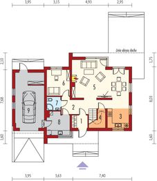 Projekt domu Nikodem G1 - rzut parteru, dom liczy 4 pokoje, 2 łazienki i wc