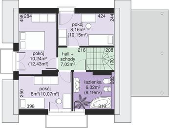 Poddasze projektu - Dom przy Cyprysowej 34