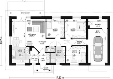 Parter projektu - Słoneczny z garażem 2