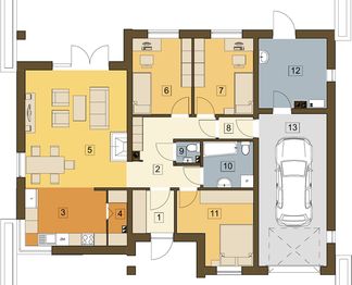 Parter projektu - Jerzyk II z garażem 1-st. [A]