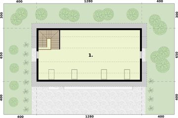 Poddasze projektu - G299 budynek gospodarczy