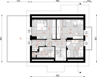 Poddasze projektu - D101 - Tobiasz wersja drewniana