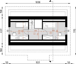 Poddasze projektu - D67 - Paulinka I wersja drewniana