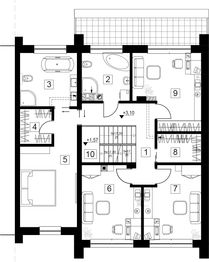 Piętro 1 projektu - Dom nowoczesny