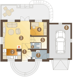 Parter projektu - Florek z garażem 1-st. [A]