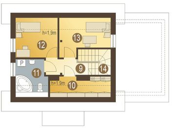 Poddasze projektu - Florek z garażem 1-st. [A]