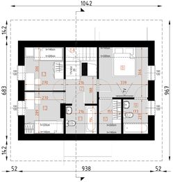 Poddasze projektu - D67 - Paulinka z piwnicą