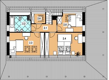 Poddasze projektu - L-57 Dom ogrodowa murowany