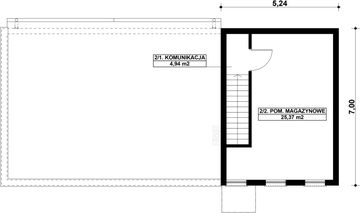 Poddasze projektu - G184 - Budynek garażowo - magazynowy