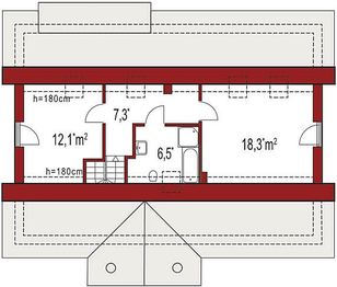 Poddasze projektu - Gienia 2 Klasyk A