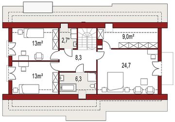 Poddasze projektu - Werbena B