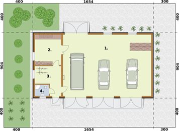 Parter projektu - G206 budynek gospodarczy, szkielet drewniany
