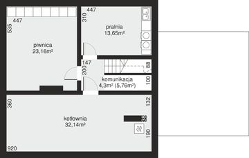 Piwnica projektu - Dom przy Cyprysowej 32
