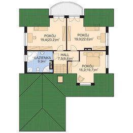Projekt domu APS 103 + P - rzut poddasza, dom liczy 4 pokoje, 2 łazienki i wc