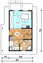 Parter projektu - A-125 Dom bukowa z bali