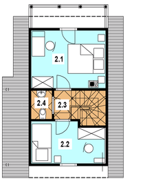 Poddasze projektu - A-125 Dom bukowa z bali