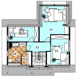 Poddasze projektu - A-131 Dom borsucza z bali