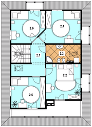 Poddasze projektu - A-124 Dom grabowa z bali
