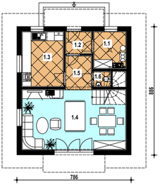Parter projektu - A-130 Dom lipowa szkieletowy