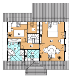 Poddasze projektu - A-127 Dom szkieletowy