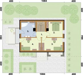 Poddasze projektu - Katania 2 szkielet drewniany, dom jednorodzinny z poddaszem użytkowym