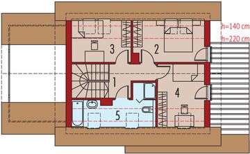 Poddasze projektu - Lea II (z wiatą)