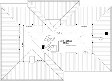 Poddasze projektu - Riwiera 3 wariant E