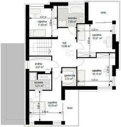 Piętro 1 projektu - Riwiera 4 wariant C