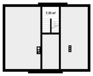 Projekt domu Arion - rzut piwnicy, dom liczy 4 pokoje, 2 łazienki i wc