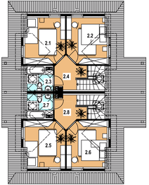 Poddasze projektu - ABL-136 Dom rubinowa z bali