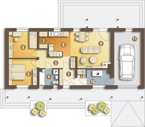 Parter projektu - Siewka z garażem 1-st. [A]