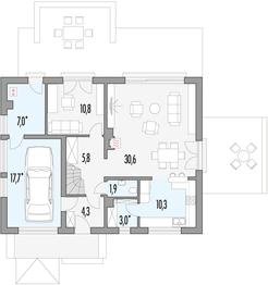 Parter projektu - Robin wersja A bez wykusza paliwo stałe