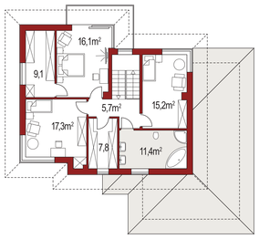 Piętro 1 projektu - Boss A 25 stopni