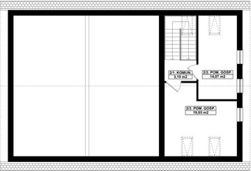 Poddasze projektu - G262 - Budynek garażowo - gospodarczy